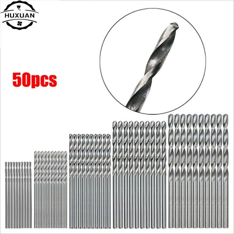 50Pcs/Lot Drill Bits for Metal Wood Working HSS Steel Straight Shank 1-3Mm Twist Drill Bit Power Tools Wholesale