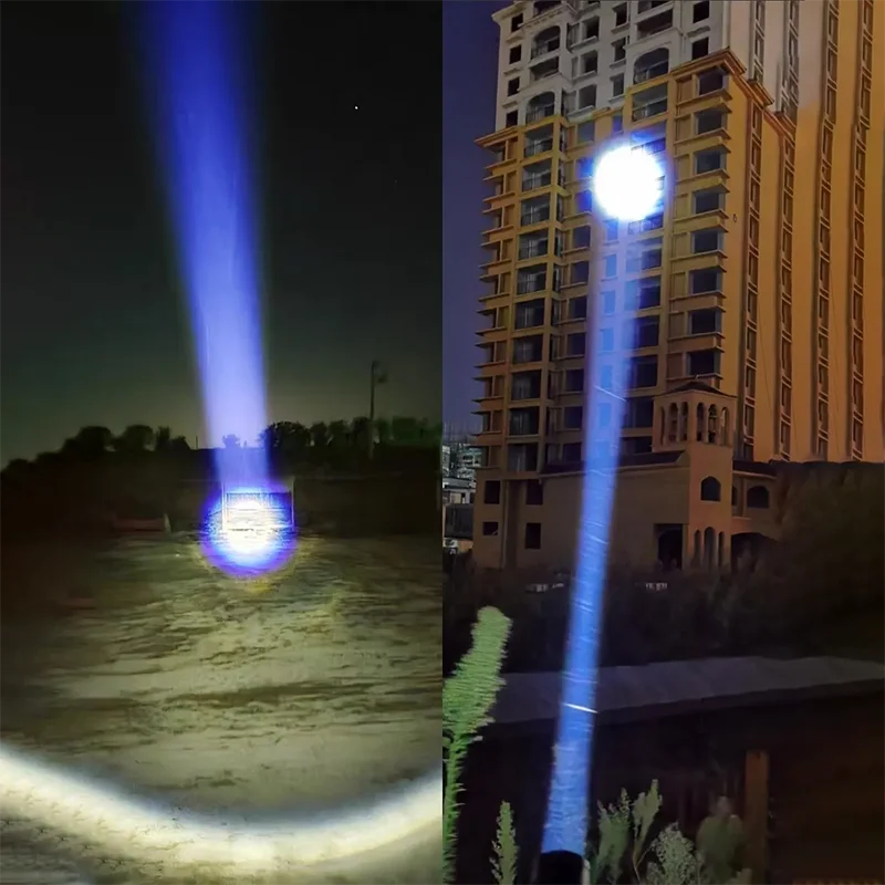100000LM LED Handheld Flashlight Ultra-Bright Torch 2000mAh Rechargeable Battery Powerful Flash Light Zoomable Tactical Lantern