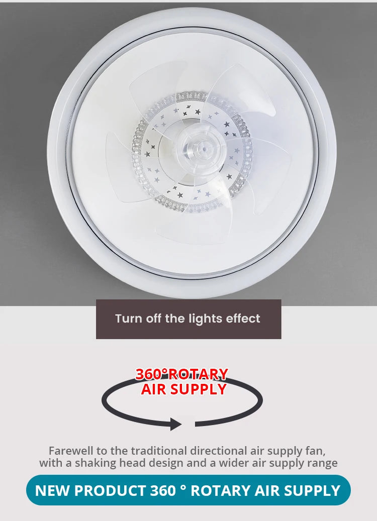 120W LED Ceiling Light Ceiling Fan  Modern Simple Home Bedroom Remote Control Dimmable Fan Light