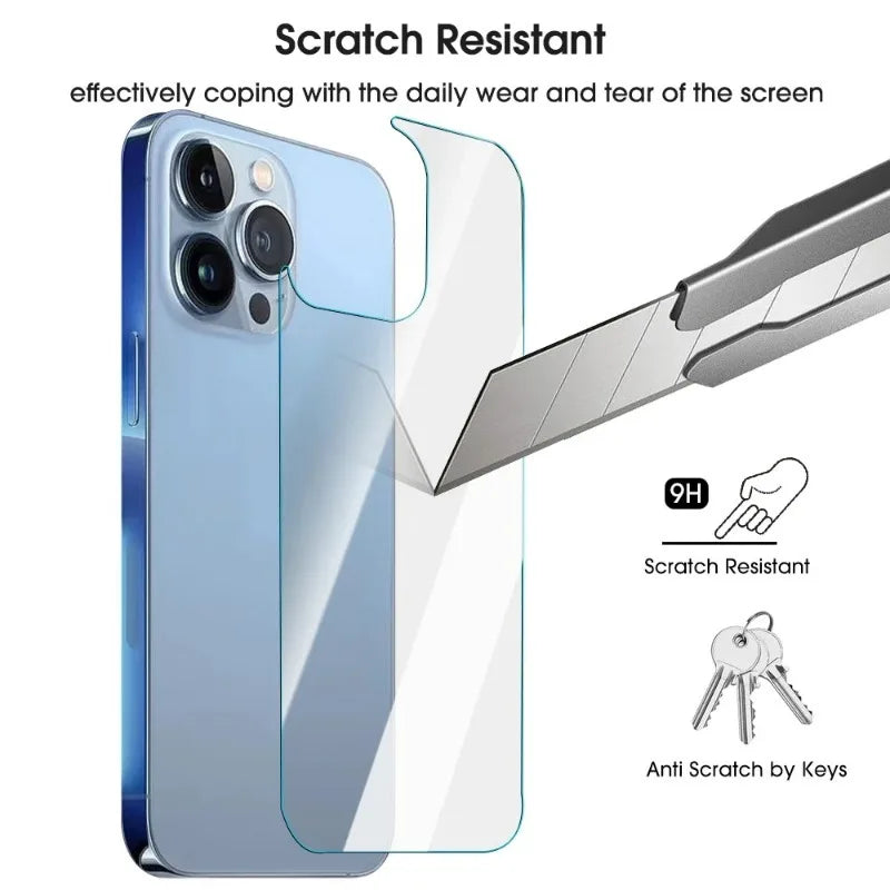 1-3PCS Back Screen Tempered Glass For iPhone 16 15 12 14 13 Pro Max 14 16 15 Plus 12 13 Mini Phones Rear Screen Protector Films
