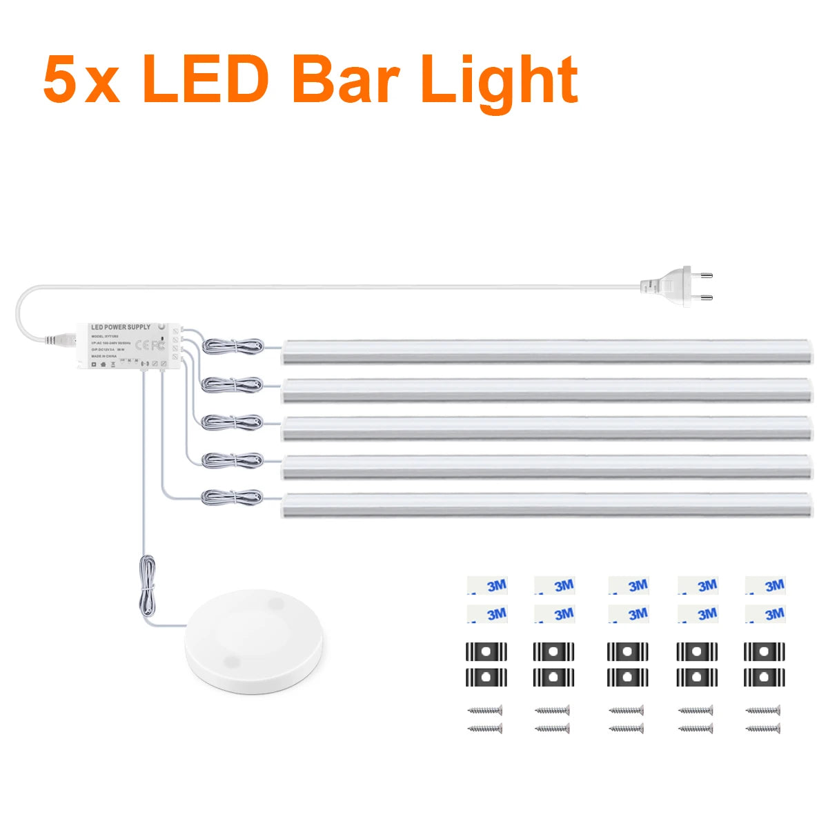 1-6Pcs Kitchen LED Under Cabinet Light Penetrable Wood Hand Scan Motion Sensor Touch Switch Dimmable Bathroom Bar Night Lamp