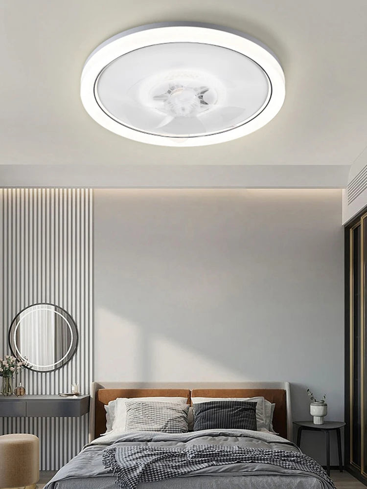 120W LED Ceiling Light Ceiling Fan  Modern Simple Home Bedroom Remote Control Dimmable Fan Light