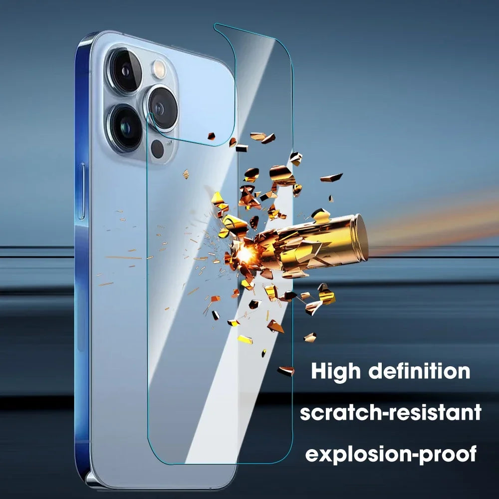1-3PCS Back Screen Tempered Glass For iPhone 16 15 12 14 13 Pro Max 14 16 15 Plus 12 13 Mini Phones Rear Screen Protector Films