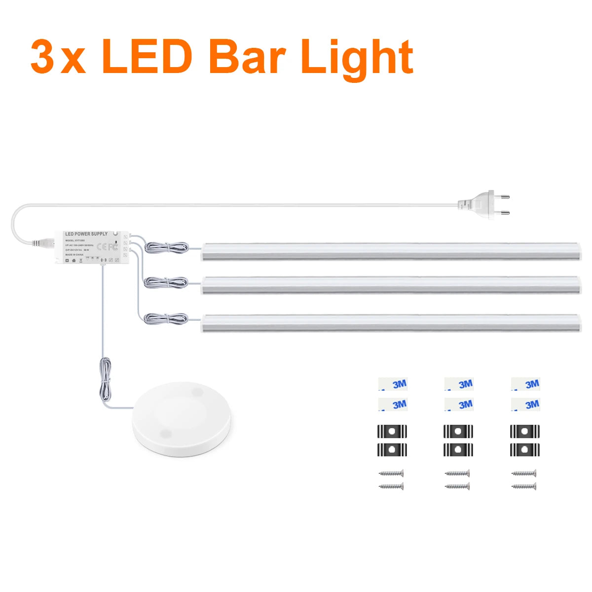 1-6Pcs Kitchen LED Under Cabinet Light Penetrable Wood Hand Scan Motion Sensor Touch Switch Dimmable Bathroom Bar Night Lamp