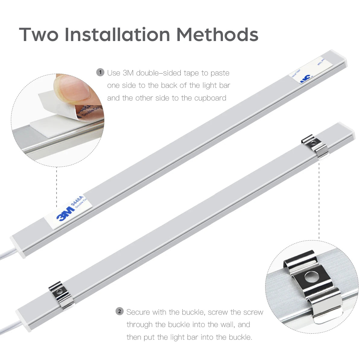 1-6Pcs Kitchen LED Under Cabinet Light Penetrable Wood Hand Scan Motion Sensor Touch Switch Dimmable Bathroom Bar Night Lamp