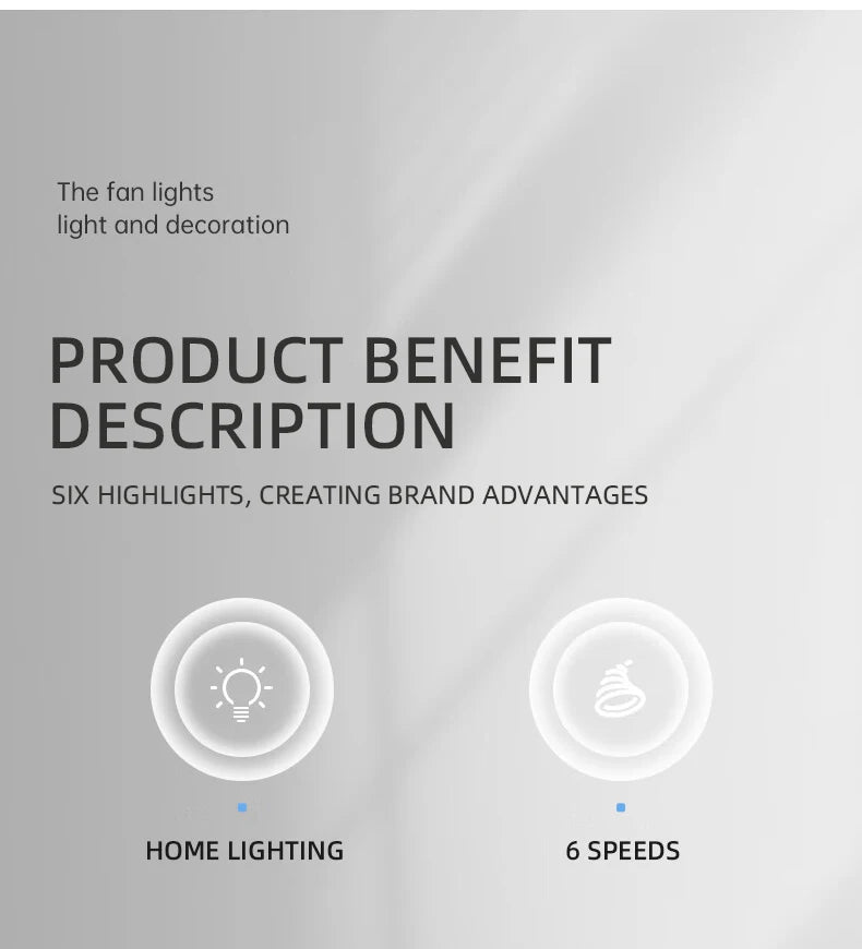 120W LED Ceiling Light Ceiling Fan  Modern Simple Home Bedroom Remote Control Dimmable Fan Light