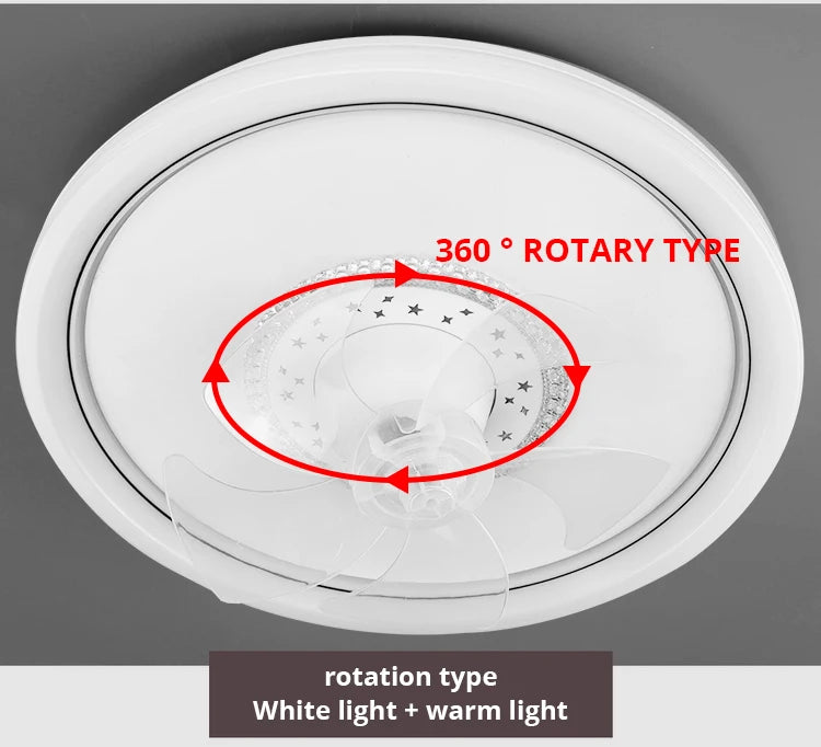 120W LED Ceiling Light Ceiling Fan  Modern Simple Home Bedroom Remote Control Dimmable Fan Light