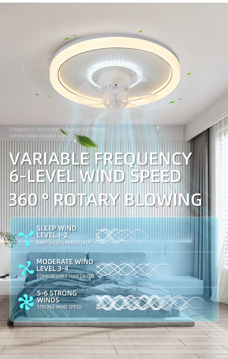 120W LED Ceiling Light Ceiling Fan  Modern Simple Home Bedroom Remote Control Dimmable Fan Light