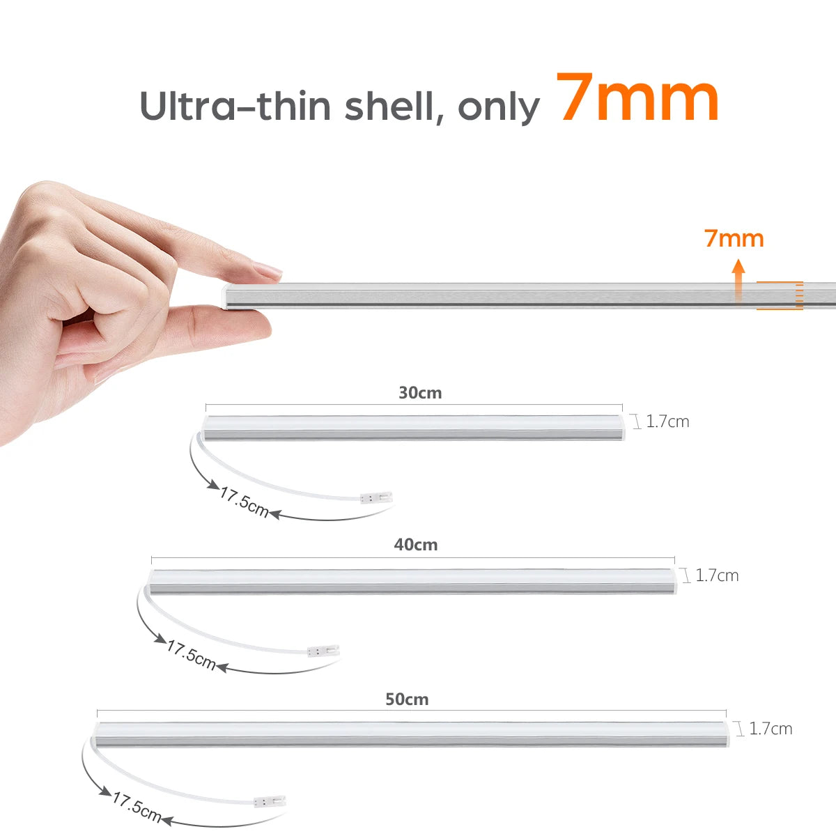 1-6Pcs Kitchen LED Under Cabinet Light Penetrable Wood Hand Scan Motion Sensor Touch Switch Dimmable Bathroom Bar Night Lamp