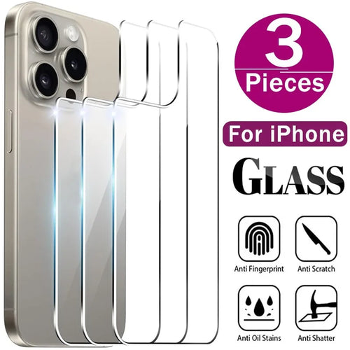1-3PCS Back Screen Tempered Glass For iPhone 16 15 12 14 13 Pro Max 14 16 15 Plus 12 13 Mini Phones Rear Screen Protector Films