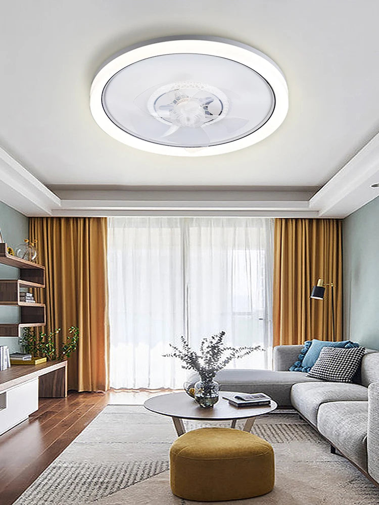 120W LED Ceiling Light Ceiling Fan  Modern Simple Home Bedroom Remote Control Dimmable Fan Light