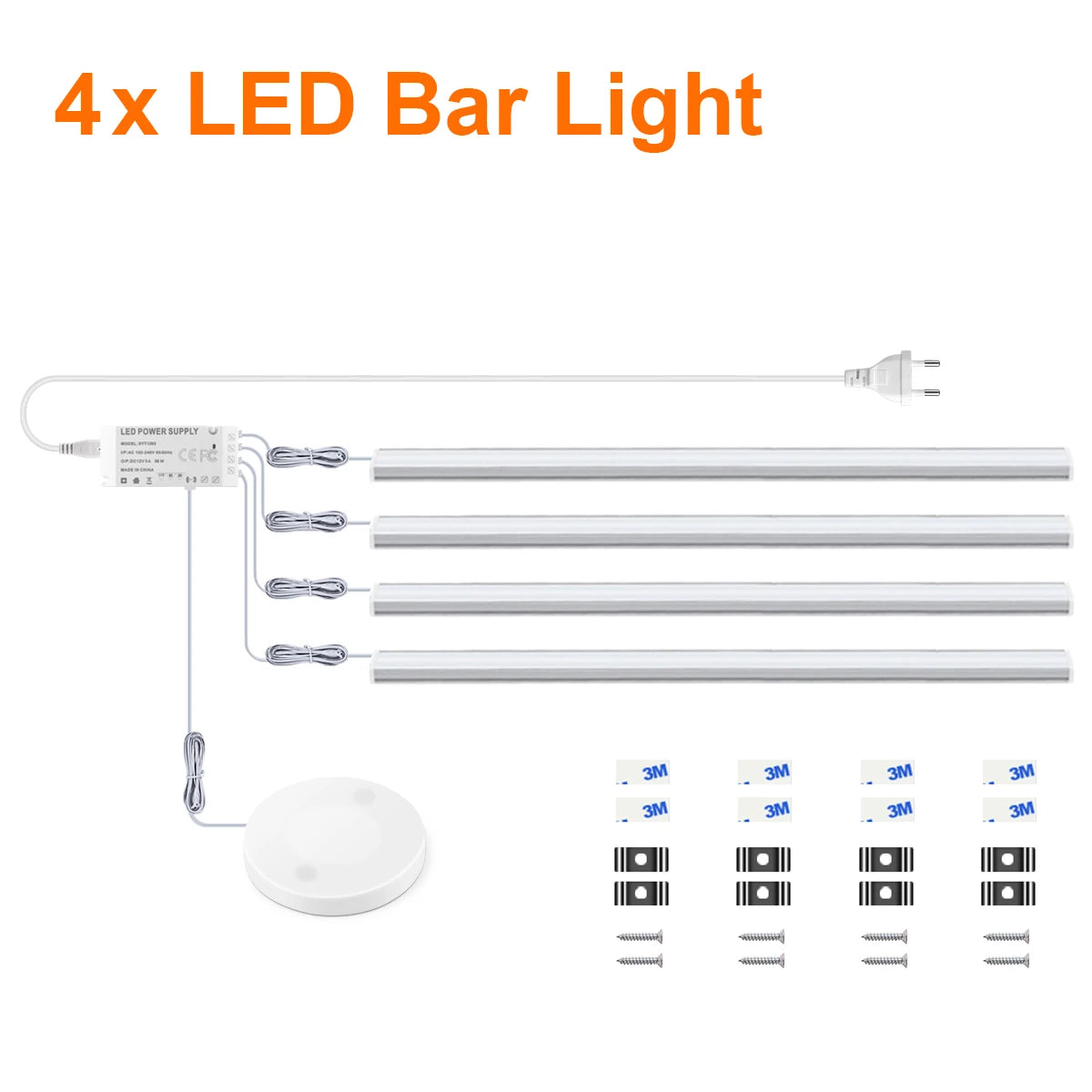 1-6Pcs Kitchen LED Under Cabinet Light Penetrable Wood Hand Scan Motion Sensor Touch Switch Dimmable Bathroom Bar Night Lamp