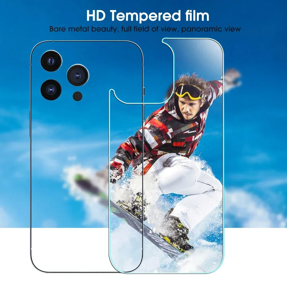 1-3PCS Back Screen Tempered Glass For iPhone 16 15 12 14 13 Pro Max 14 16 15 Plus 12 13 Mini Phones Rear Screen Protector Films